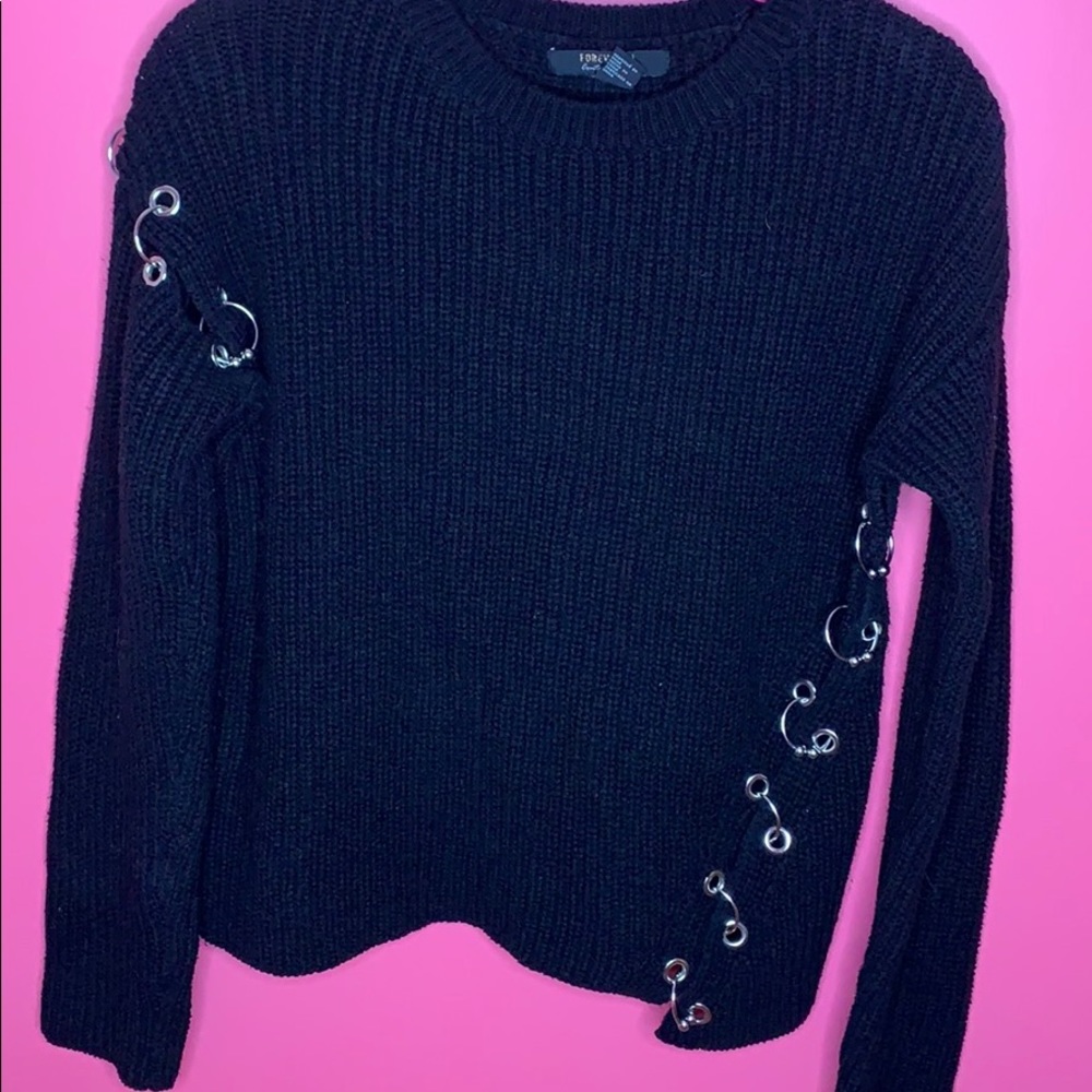 Black Ringed Sweater FOREVER 21